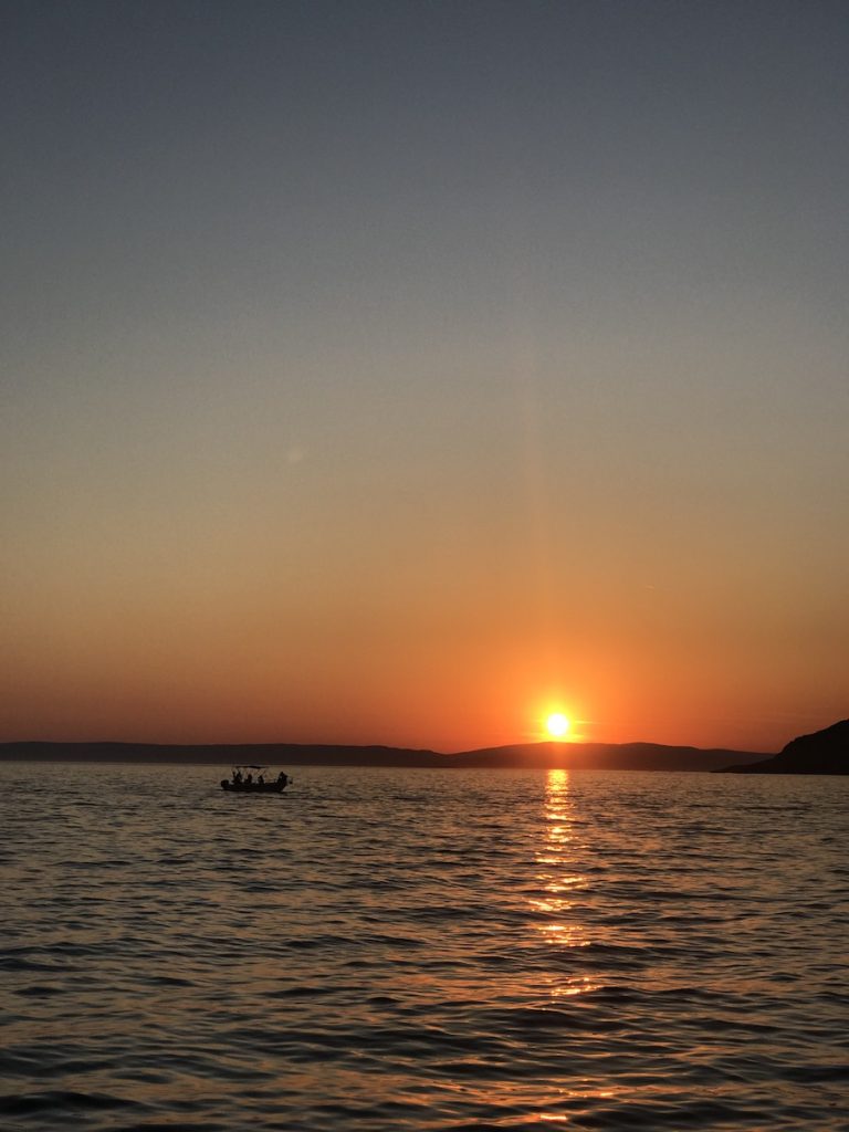 Sunset from Island Prvić, in front of Baška