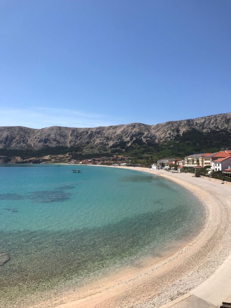 Vela plaža or Baska beach in spring