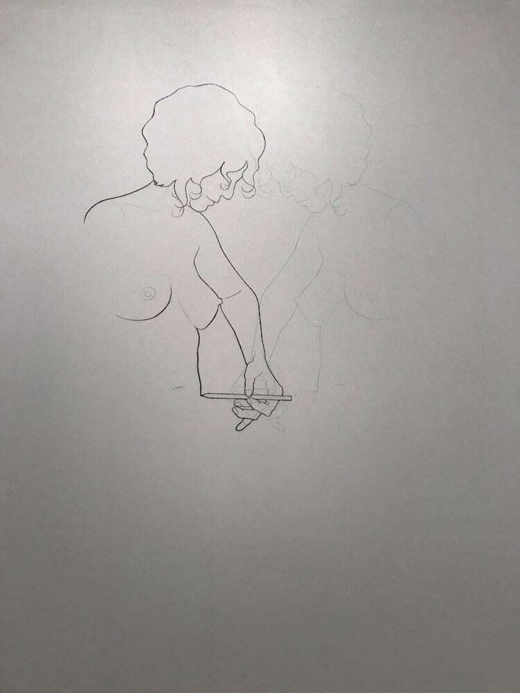Drawing of a naked women in CCCC museum in Valencia.
