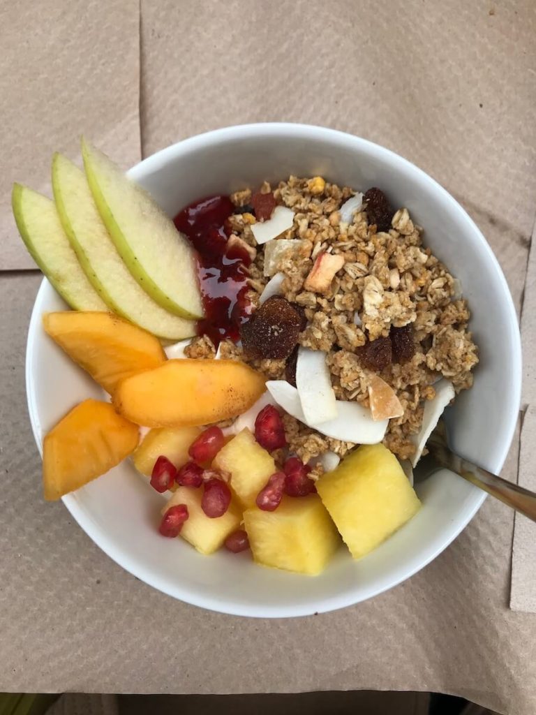 Fruit and granola yogurt bowl in Brunch Corner - La Virgen