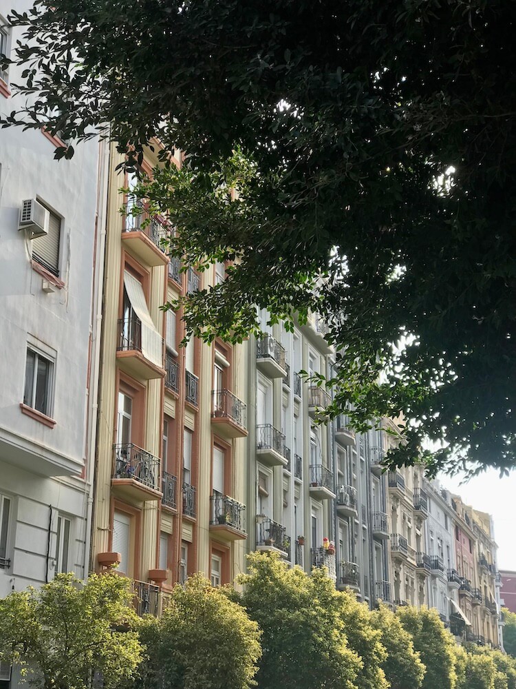 Row of beautiful houses in Valencia