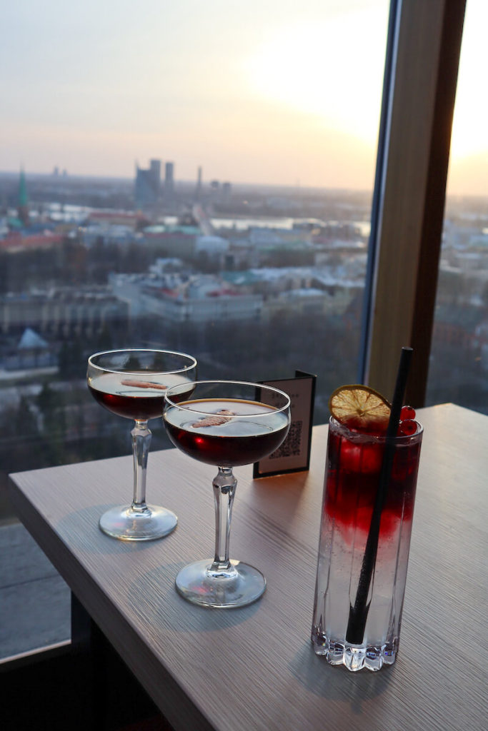 Cocktails in Skyline bar Riga